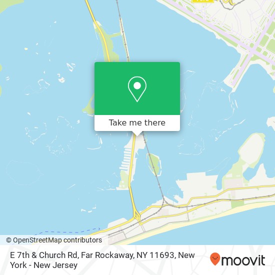 Mapa de E 7th & Church Rd, Far Rockaway, NY 11693