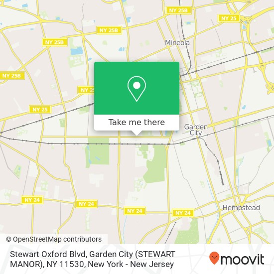 Mapa de Stewart Oxford Blvd, Garden City (STEWART MANOR), NY 11530