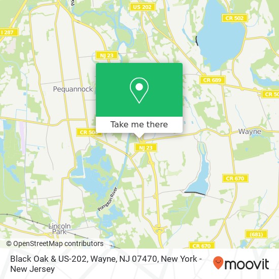 Black Oak & US-202, Wayne, NJ 07470 map