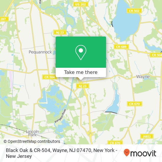 Mapa de Black Oak & CR-504, Wayne, NJ 07470