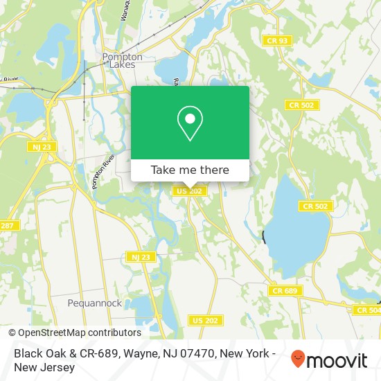 Mapa de Black Oak & CR-689, Wayne, NJ 07470