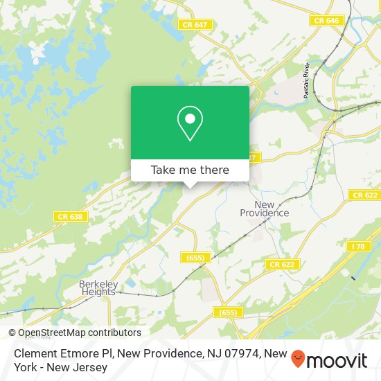 Mapa de Clement Etmore Pl, New Providence, NJ 07974