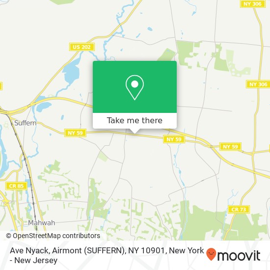 Mapa de Ave Nyack, Airmont (SUFFERN), NY 10901