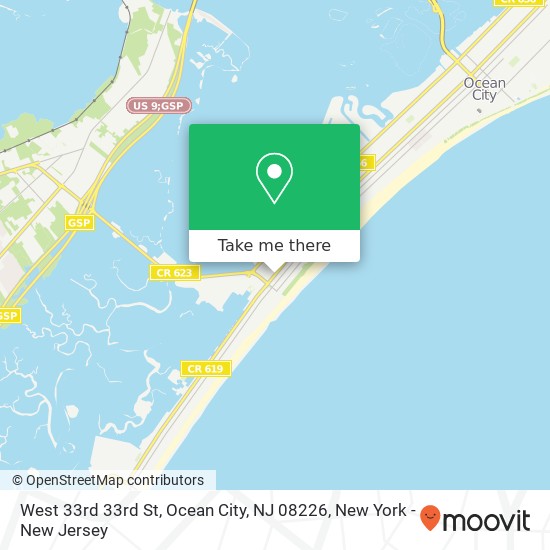 Mapa de West 33rd 33rd St, Ocean City, NJ 08226