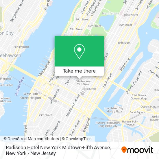 Mapa de Radisson Hotel New York Midtown-Fifth Avenue
