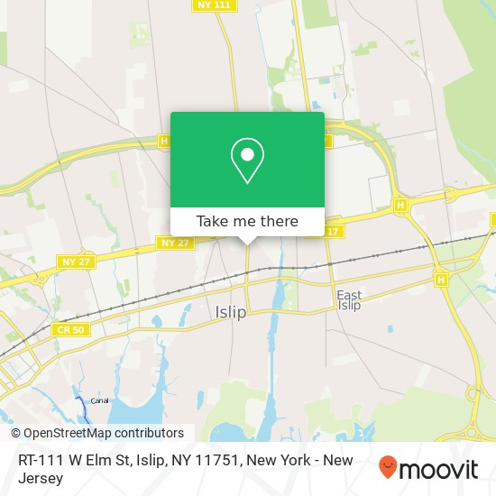 Mapa de RT-111 W Elm St, Islip, NY 11751