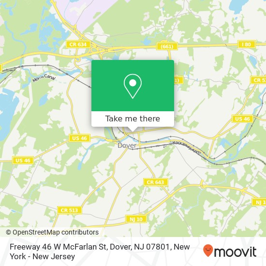 Mapa de Freeway 46 W McFarlan St, Dover, NJ 07801