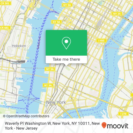 Mapa de Waverly Pl Washington W, New York, NY 10011
