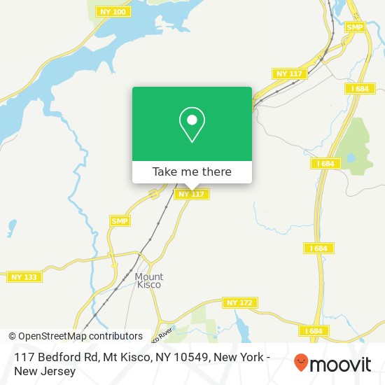 Mapa de 117 Bedford Rd, Mt Kisco, NY 10549