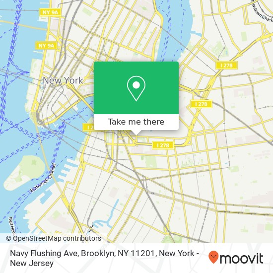 Mapa de Navy Flushing Ave, Brooklyn, NY 11201