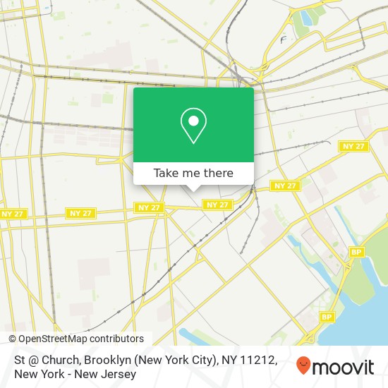 Mapa de St @ Church, Brooklyn (New York City), NY 11212