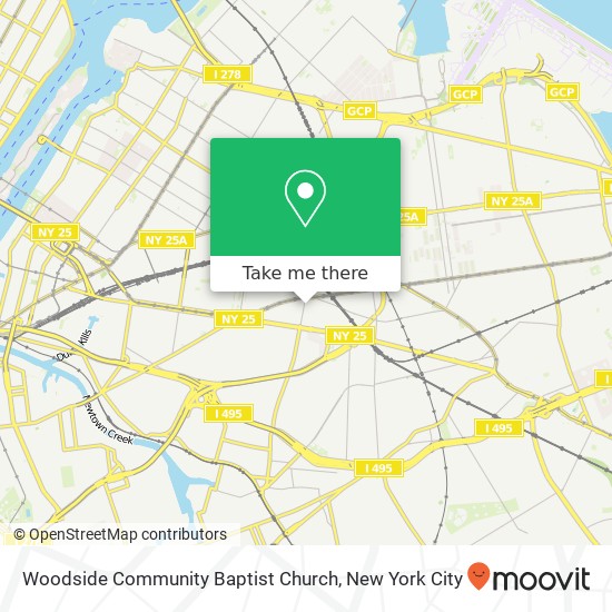 Woodside Community Baptist Church map