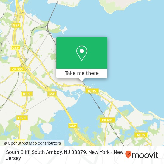 Mapa de South Cliff, South Amboy, NJ 08879
