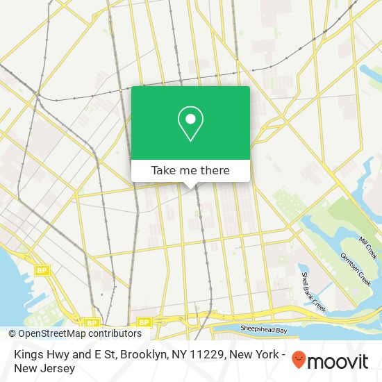 Mapa de Kings Hwy and E St, Brooklyn, NY 11229
