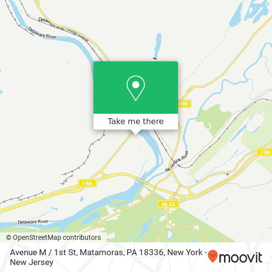 Mapa de Avenue M / 1st St, Matamoras, PA 18336