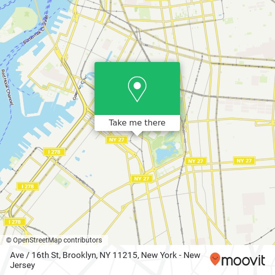 Mapa de Ave / 16th St, Brooklyn, NY 11215