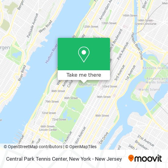 Mapa de Central Park Tennis Center