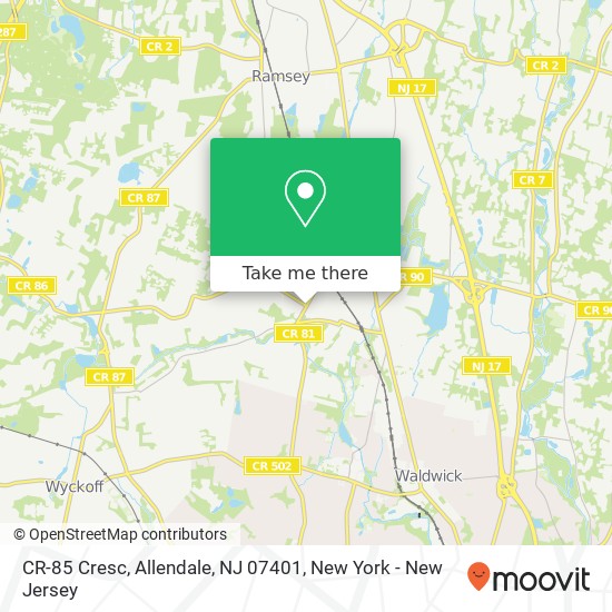 Mapa de CR-85 Cresc, Allendale, NJ 07401
