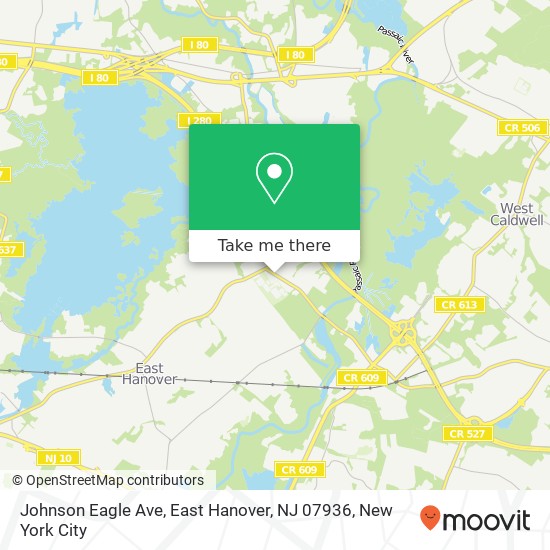Johnson Eagle Ave, East Hanover, NJ 07936 map