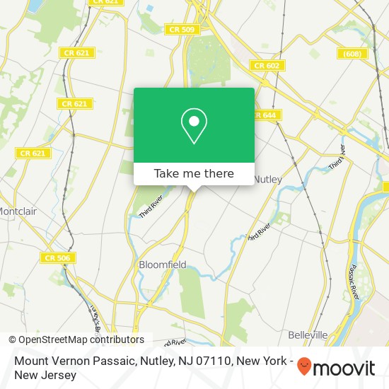 Mapa de Mount Vernon Passaic, Nutley, NJ 07110