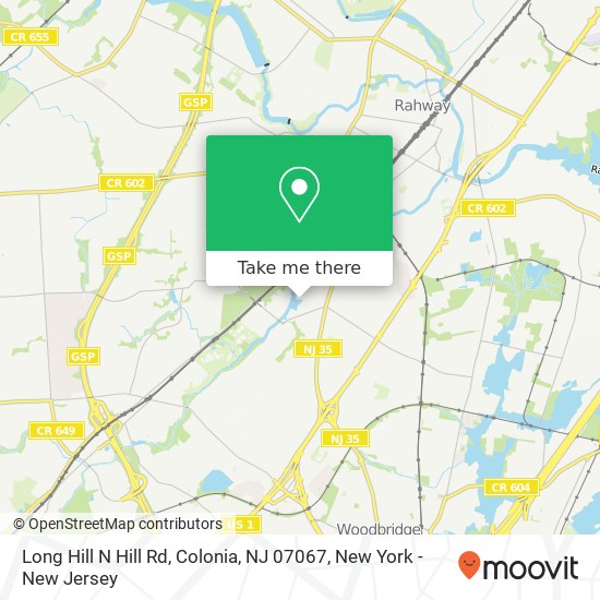 Mapa de Long Hill N Hill Rd, Colonia, NJ 07067