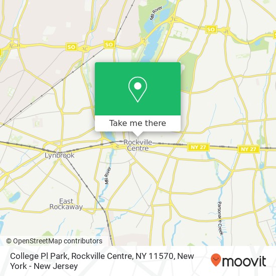 Mapa de College Pl Park, Rockville Centre, NY 11570