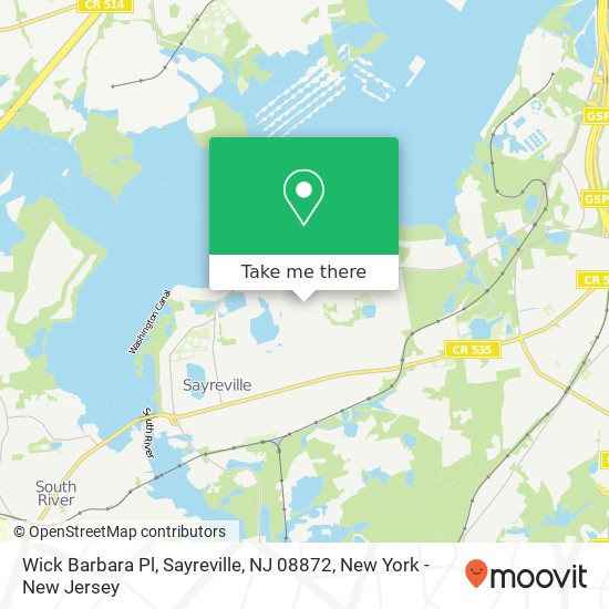 Mapa de Wick Barbara Pl, Sayreville, NJ 08872