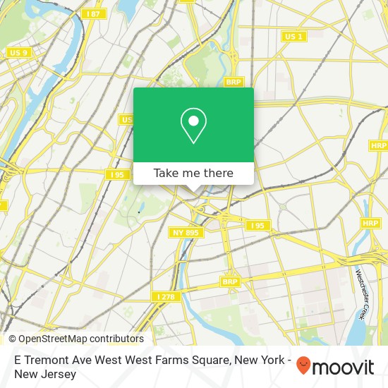 E Tremont Ave West West Farms Square map