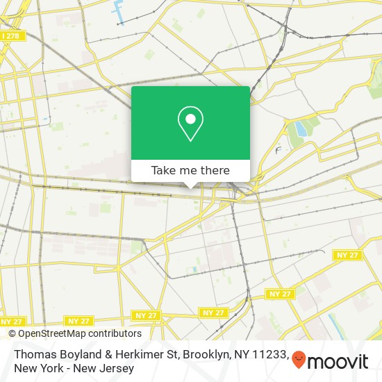 Mapa de Thomas Boyland & Herkimer St, Brooklyn, NY 11233