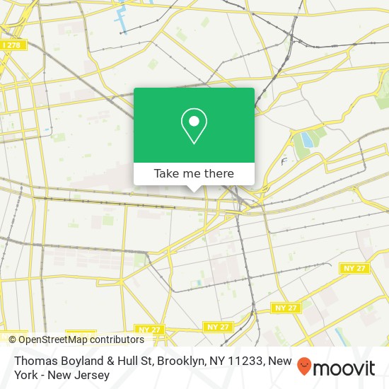 Mapa de Thomas Boyland & Hull St, Brooklyn, NY 11233