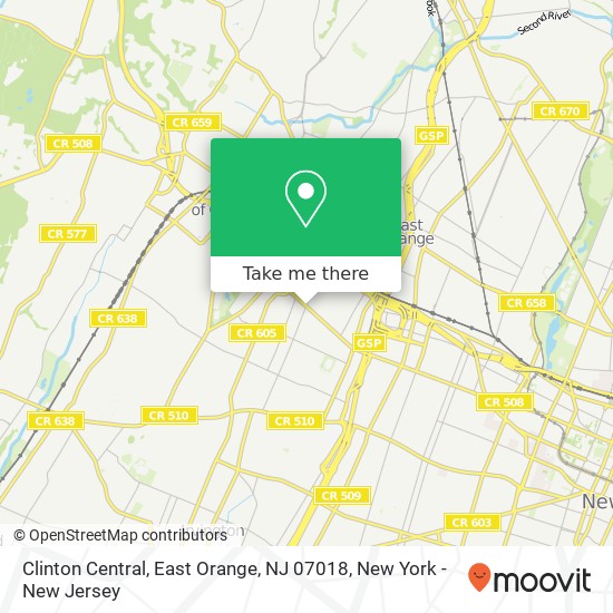 Clinton Central, East Orange, NJ 07018 map