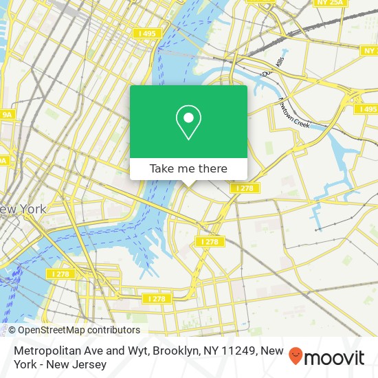 Mapa de Metropolitan Ave and Wyt, Brooklyn, NY 11249