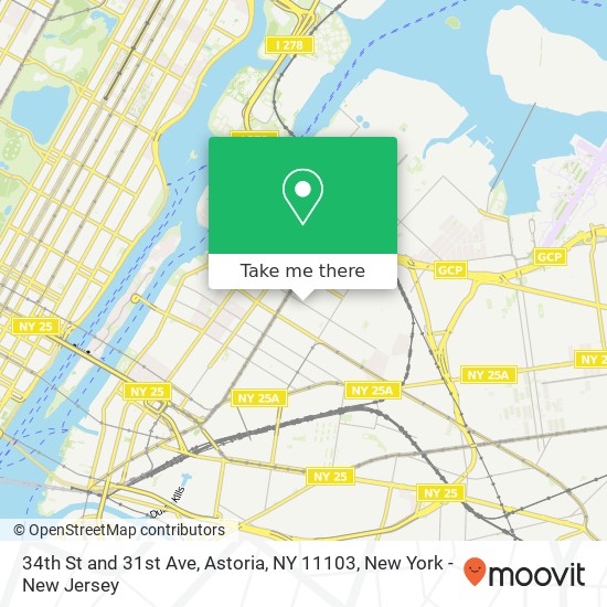 Mapa de 34th St and 31st Ave, Astoria, NY 11103