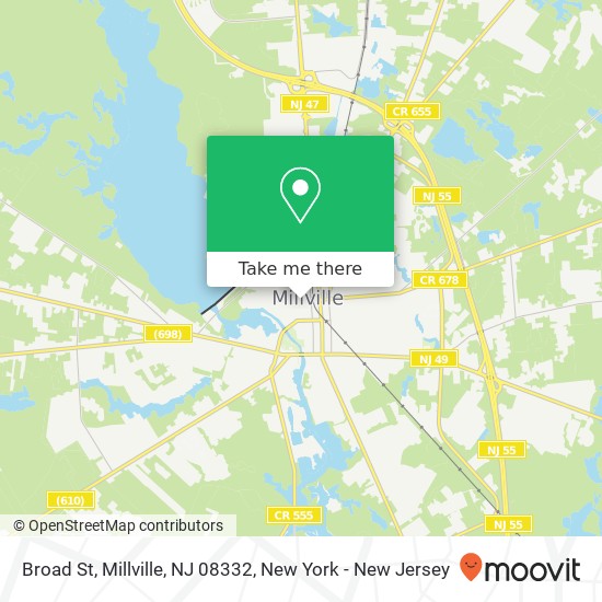 Mapa de Broad St, Millville, NJ 08332