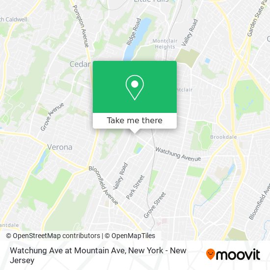 Watchung Ave at Mountain Ave map
