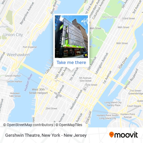 Gershwin Theatre map