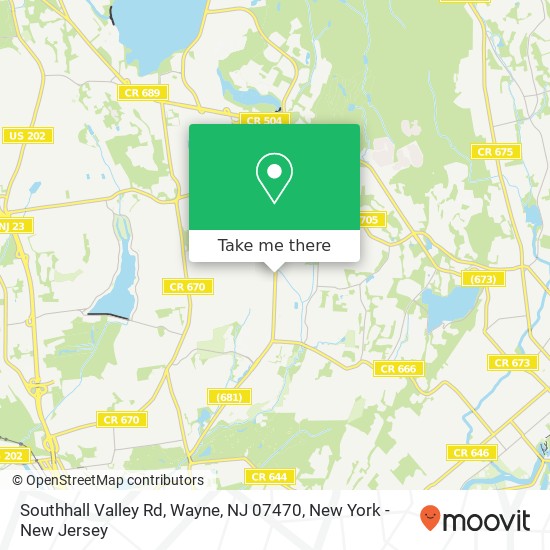 Mapa de Southhall Valley Rd, Wayne, NJ 07470