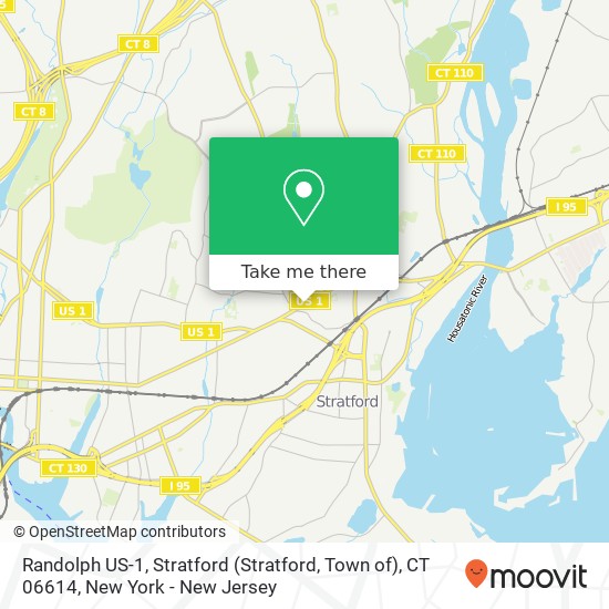 Mapa de Randolph US-1, Stratford (Stratford, Town of), CT 06614