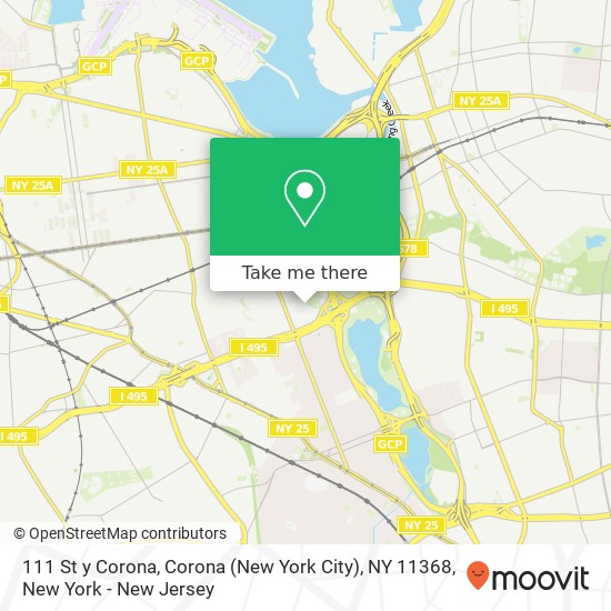 Mapa de 111 St y Corona, Corona (New York City), NY 11368