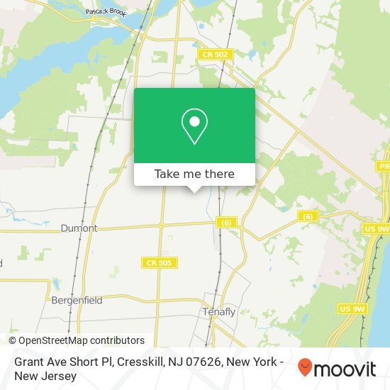 Mapa de Grant Ave Short Pl, Cresskill, NJ 07626