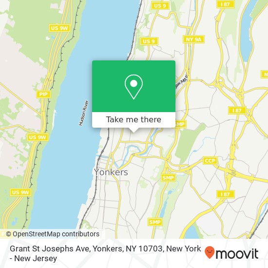 Mapa de Grant St Josephs Ave, Yonkers, NY 10703