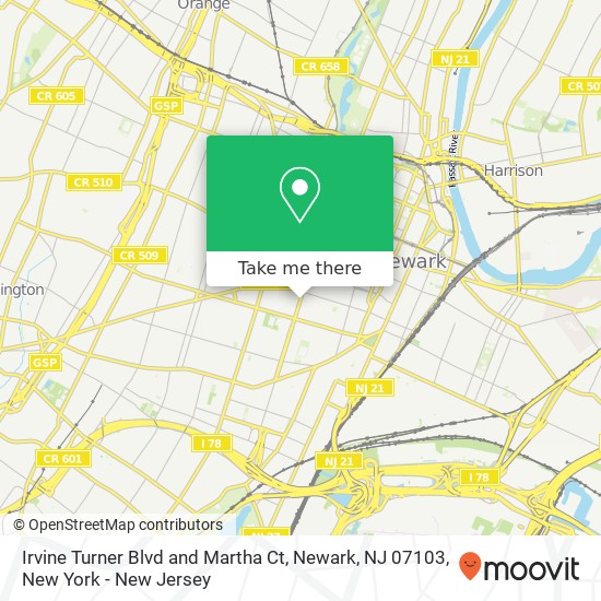 Irvine Turner Blvd and Martha Ct, Newark, NJ 07103 map