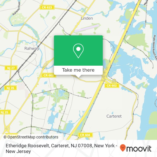 Mapa de Etheridge Roosevelt, Carteret, NJ 07008