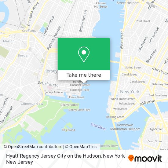 Hyatt Regency Jersey City on the Hudson map