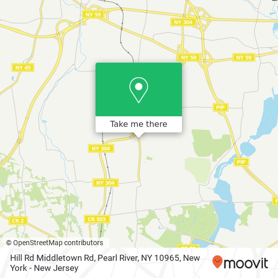 Mapa de Hill Rd Middletown Rd, Pearl River, NY 10965