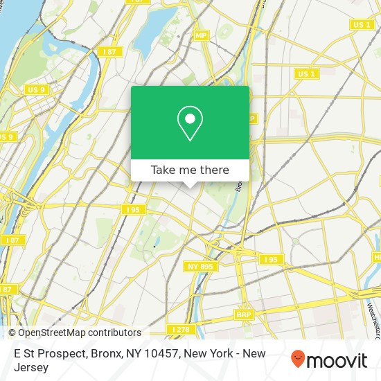 Mapa de E St Prospect, Bronx, NY 10457