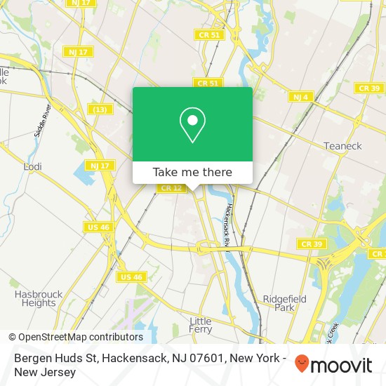 Bergen Huds St, Hackensack, NJ 07601 map