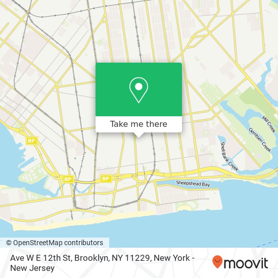 Ave W E 12th St, Brooklyn, NY 11229 map