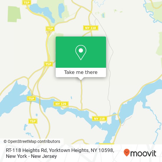 Mapa de RT-118 Heights Rd, Yorktown Heights, NY 10598