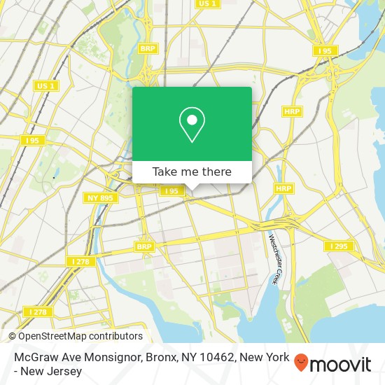 Mapa de McGraw Ave Monsignor, Bronx, NY 10462